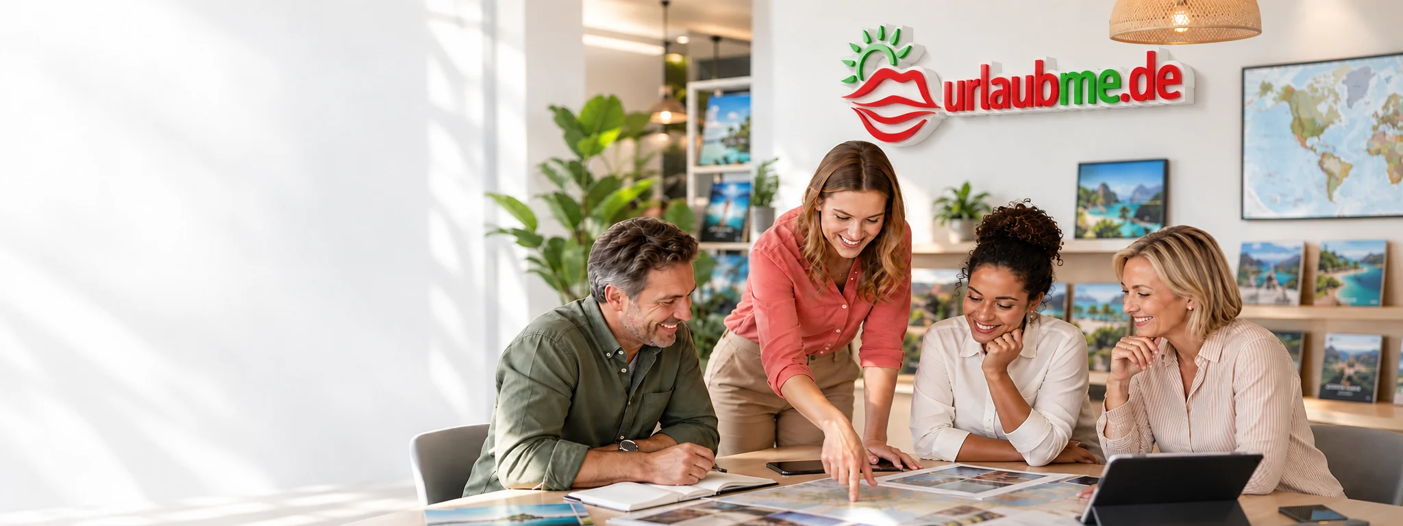 Das urlaubme-Team bei der gemeinsamen Reiseplanung